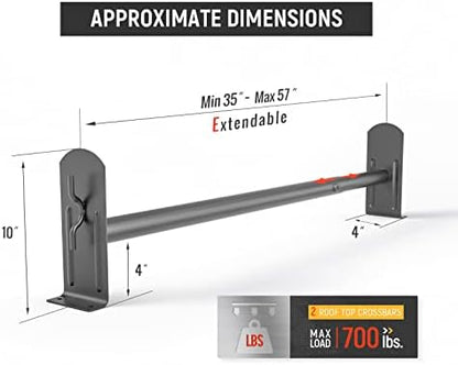 Model DX36 Universal Pickup Truck Cap & Topper 2 Bar Ladder Roof Van Rack - Image 2
