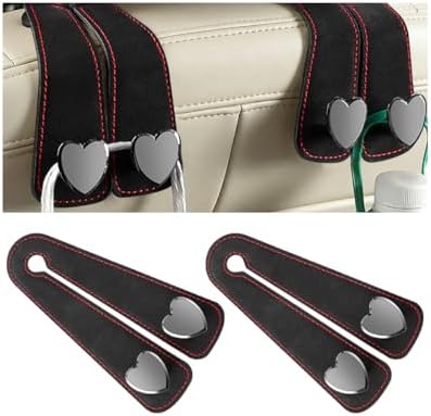2PCS Car Seat Headrest Hooks, Heart-Shaped Twin Hook Vehicle Seat Back Purse by Unknown