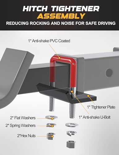 RETRUE Anti Rattle Hitch Tightener 1.25"-2", Rubber Coated Hitch Stabilizer - Image 5