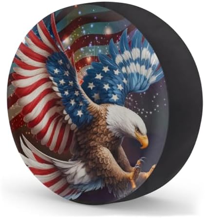 Spare Tire Cover for RV Trailer, American Flag Eagle Waterproof Sun Leather - Image 2