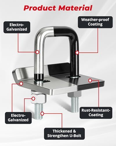 2'' Anti-Rattle Hitch Clamp & 5/8" Receiver Pin Lock & Silencer Pad - Image 4