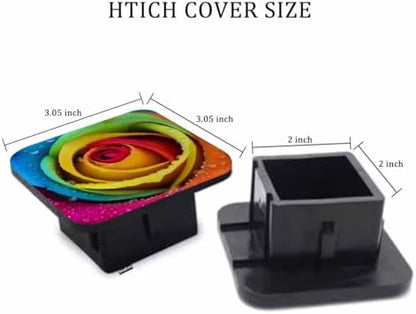 Trailer Hitch Receiver Covers Rose Hitch Cover Protector, Rainbow Rose Petals - Image 2