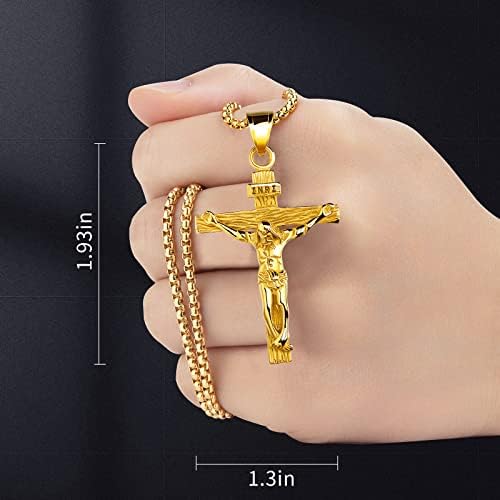 Cross Charm for Car Rearview Mirror Pendant Men Crucifix Necklace Car Hanging - Image 5