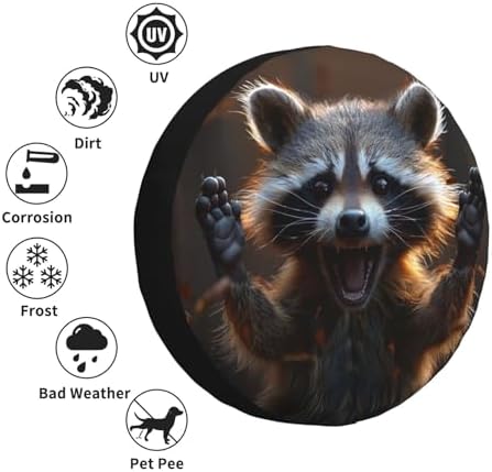 Raccoon Spare Tire Cover Weatherproof Universal Wheel Protectors Wheel Covers - Image 5