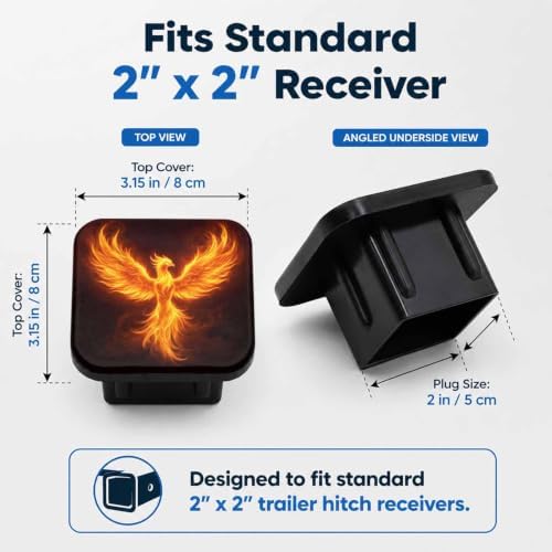 Fire Bird Hitch Cover Receiver Tube Hitch Plug, Tool-Free Install Tow Hitch - Image 2