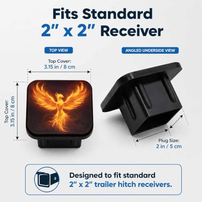 Fire Bird Hitch Cover Receiver Tube Hitch Plug, Tool-Free Install Tow Hitch - Image 2