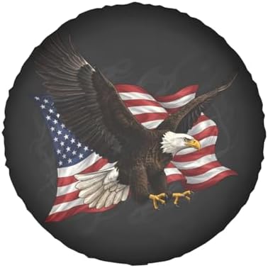 American Flag Eagle Spare Tire Cover SUV Trailer Truck RV 14 Inch - Image 2