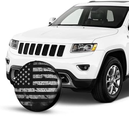 Black American Flag Tire Covers US Flags Pattern Tire Wheel Protector - Image 2