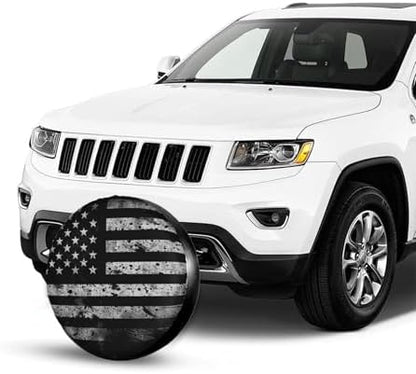 Black American Flag Tire Covers US Flags Pattern Tire Wheel Protector - Image 2