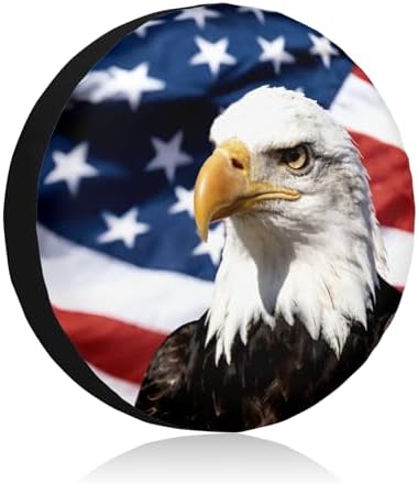 American Flag Star Spare Tire Cover USA Eagle Wheel Covers 14 Inch by Unknown