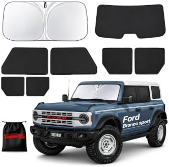 9PCS Window Shades for Ford Bronco Sport 2020-2025, Full Set Windshield Side by Unknown