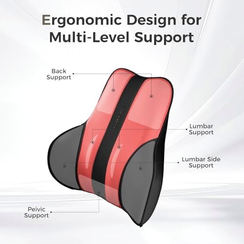 Coverado Lumbar Support Pillow for Car, Ergonomic Memory Foam Back Pillow for - Image 2