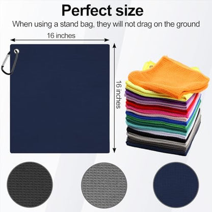 3 Pack 16" X 16" Golf Towels for Golf Bags, 3 Dark-Gray Colors - Image 6