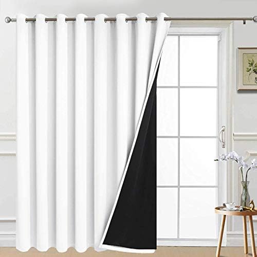 Yakamok Pure White Blackout Patio Door Curtain Panels W100 x L84, 1 Panel by Yakamok