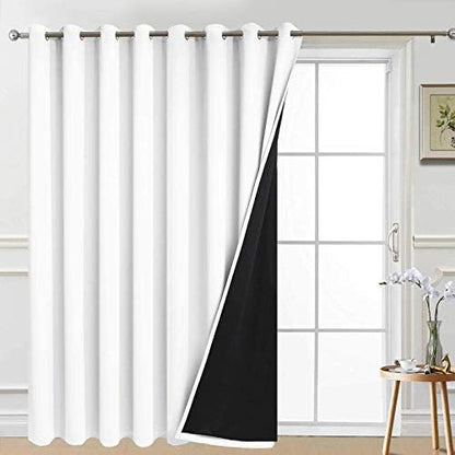 Yakamok Pure White Blackout Patio Door Curtain Panels W100 x L84, 1 Panel by Yakamok