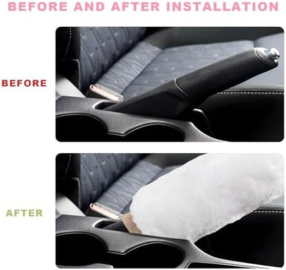 Sun Walker Fluffy Car Gear Shift Knob & Handbrake Cover, Furry Auto Hand Brake - Image 3
