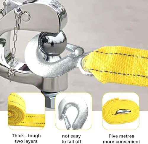 Tow Straps Heavy Duty with Hooks, 1.7" x 16.4 Ft, 227 lbs with Hooks - Image 3