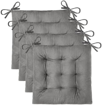 OVOV 4 Pack Chair Cushions for Dining Chairs 15.5"x15.5" Light Grey by OVOV