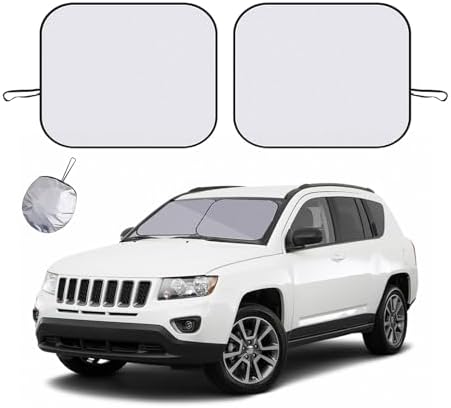Ziciner 2 PCS Car Windshield Sun Shade, Auto Sun Heat and UV Rays Blocker by Ziciner