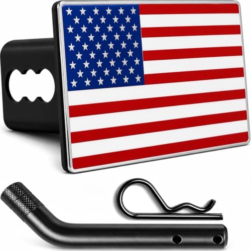2.5" American Flag Metal Trailer Hitch Cover by AutoAccessores