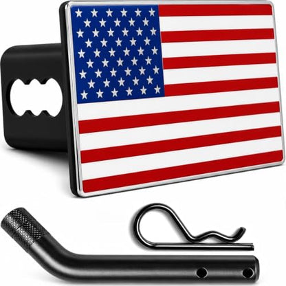 2.5" American Flag Metal Trailer Hitch Cover by AutoAccessores