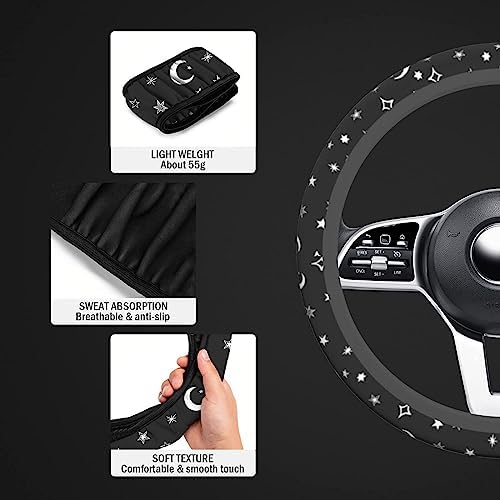 Steering Wheel Cover Moon and Star, 15 Inch Car Accessories - Image 2