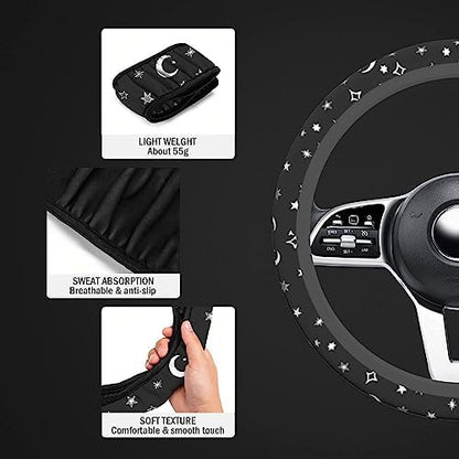 Steering Wheel Cover Moon and Star, 15 Inch Car Accessories - Image 2