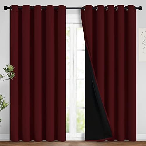 Yakamok Burgundy Red Blackout Curtains 96 Inches Long by Yakamok