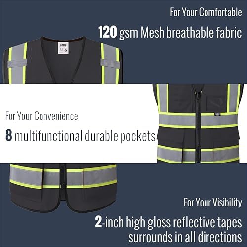 JKSafety Safety Vest for men women Hi Vis Vest - Image 4