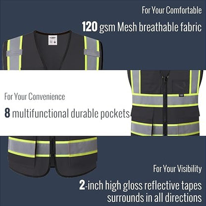 JKSafety Safety Vest for men women Hi Vis Vest - Image 4