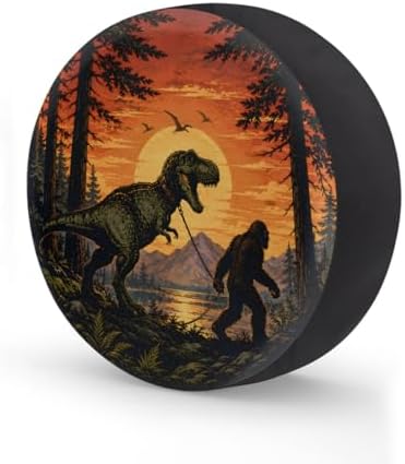 Bigfoot Dinosaur Spare Tire Cover Wheel Covers Protectors Waterproof Dust-Proof by cfpolar