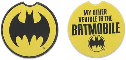 DC Comics Batman and Batmobile Logo Ceramic Car Coasters - Image 2