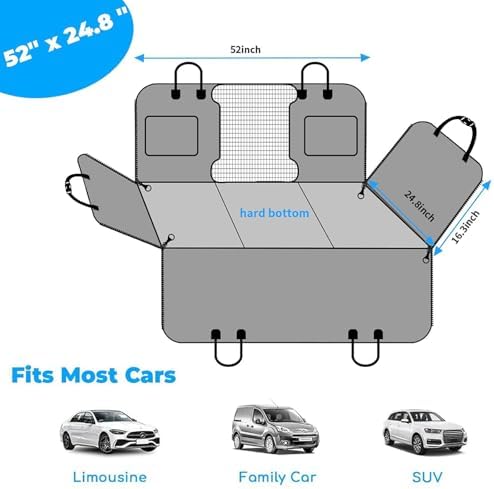 URPOWER Back Seat Extender for Dogs, Large Hard Bottom Dog Car Seat Cover - Image 6