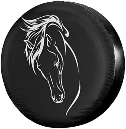 Horse Head Spare Tire Cover Dust-Proof Wheel Tire Cover Fit Trailer, SUV and by Foruidea