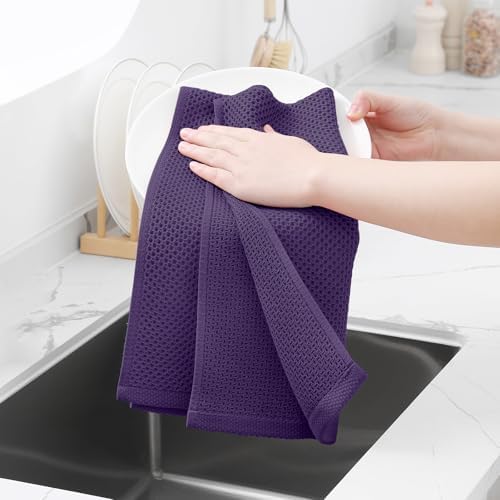 Homaxy 100% Cotton Waffle Weave Kitchen Dish Towels 4-Pack - Image 4