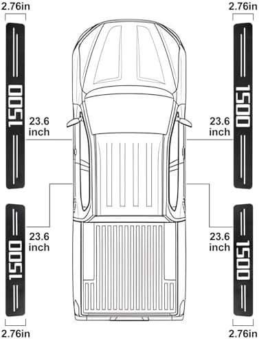 Door Sill Protectors for RAM 1500 & Silverado 1500, Carbon Fiber Leather - Image 4