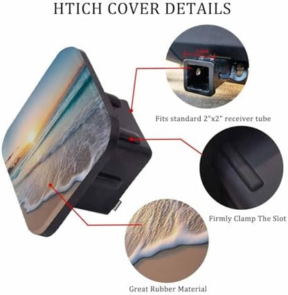 Ocean Sunrise Hitch Covers for Trucks Tropical Ocean Beach Sea Waves Trailer - Image 3