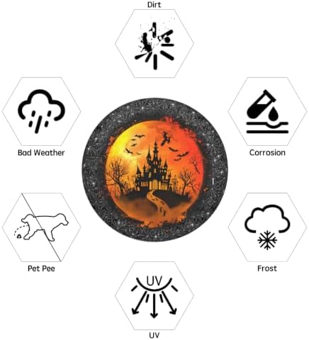 Halloween Spare Tire Cover Black Spider Web Wheel Cover, Weatherproof Universal - Image 5
