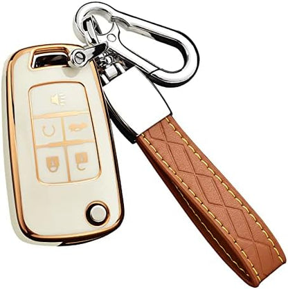 for Chevy Key Fob Cover with Keychain, Premium TPU Full Protection Key Fob Case by Cacacar