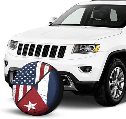 Cuba Cuban American Flag Weatherproof Spare Tire Cover - Image 2