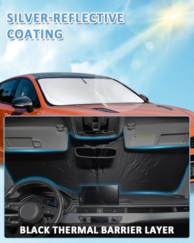 Windshield Sun Shade for 2015-2023 Dodge Challenger Accessories Sunshade - Image 6
