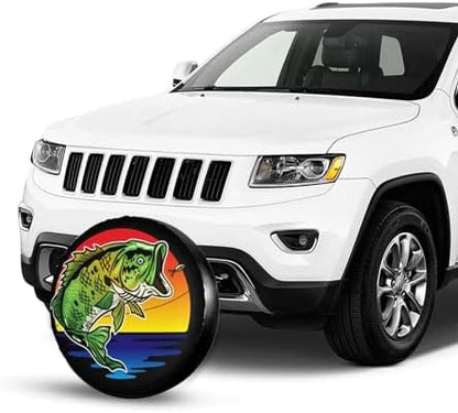 Bass Fish Fishing Spare Tire Cover Fisher Tire Wheel Covers Waterproof - Image 4