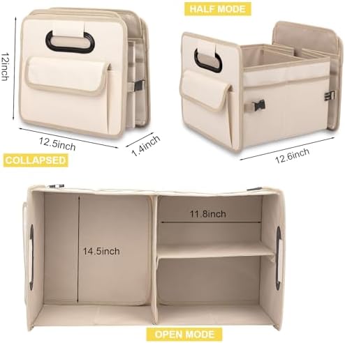 Car Trunk Organizer, Collapsible Car Organizers and Storage Large Beige - Image 5