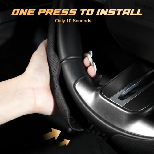 Microfiber Leather Steering Wheel Cover, 14.5-15 inch - Image 3