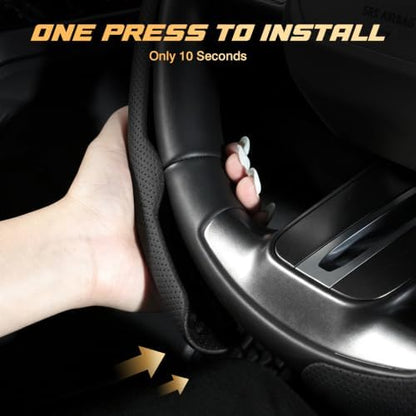 Microfiber Leather Steering Wheel Cover, 14.5-15 inch - Image 3