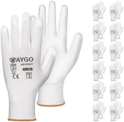 KAYGO Safety Work Gloves for Men Women, PU Coated Palm & Fingers by KAYGO
