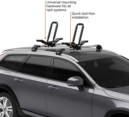 Thule Compass Kayak and SUP Roof Rack, J-Style Carrier, 130lb Weight Limit - Image 3