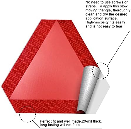 Slow Moving Vehicle Sign 4 Pack 7" x 8" Diamond Grade Reflective Slow Moving - Image 3