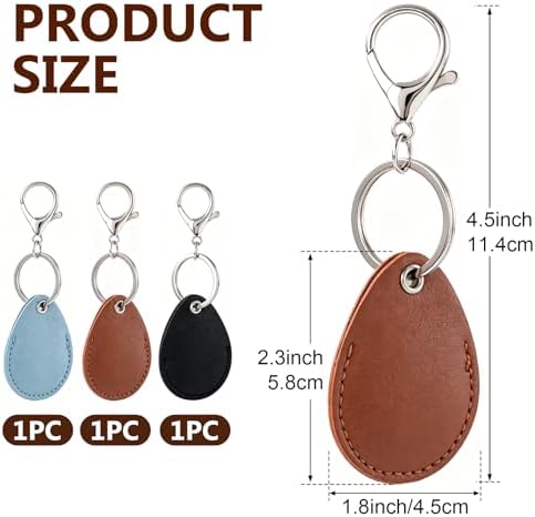 PAGOW 2.3x1.8in Key Fob Holder, PU Leather RFID Key Case Protector - Image 2
