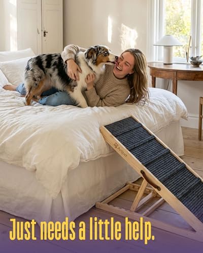 Wide Dog Ramp for Bed & Couch, Adjustable Pine Ramp for Large Dogs - Image 6